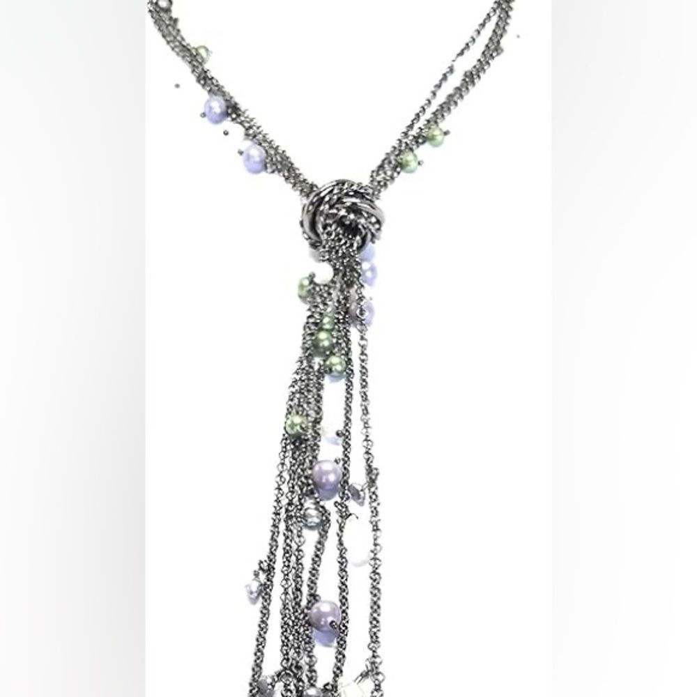 Lia Sophia Melodrama Freshwater Pearls, Beads & Hematite Tassel Necklace NWT🏷